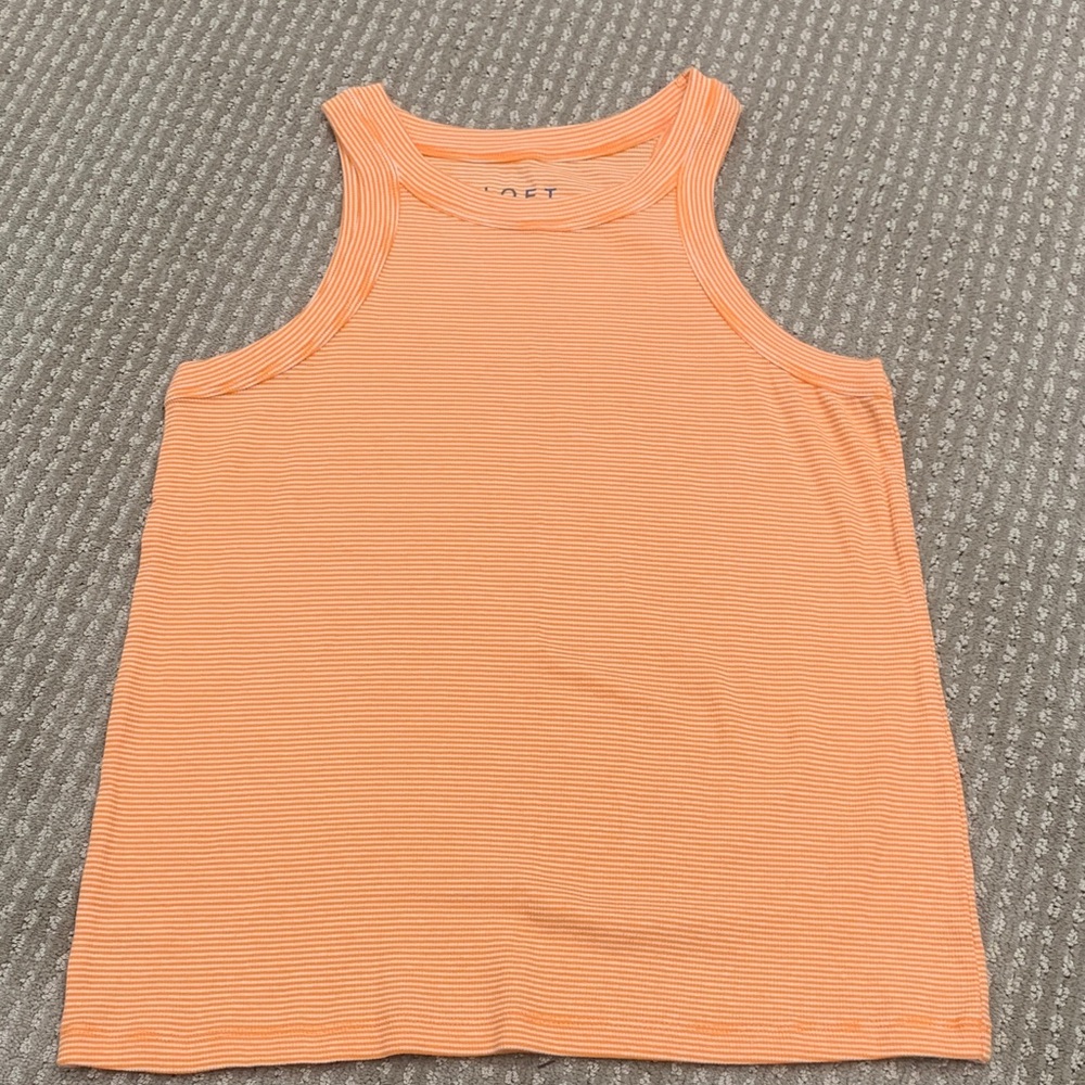 LOFT Tangerine Striped Tee